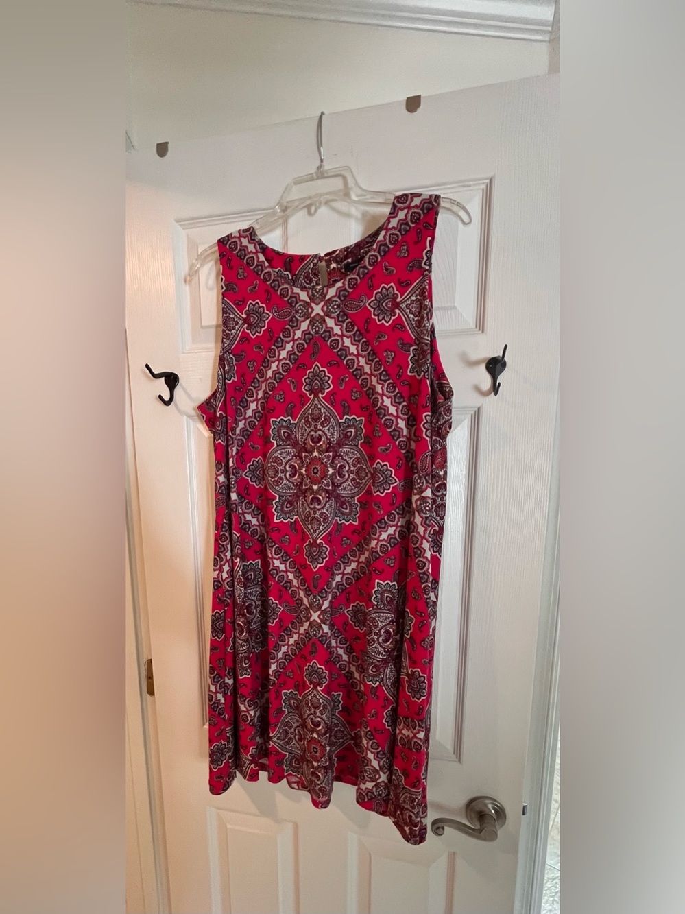 Tommy Hilfinger Sleeveless Pink Medallion Print Dress-just above knee length